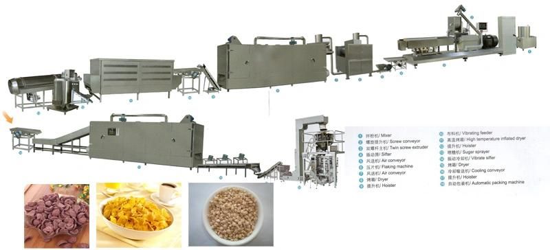 Twin Screw Extruder Corn Flakes/Breakfast Cereals Making Machine