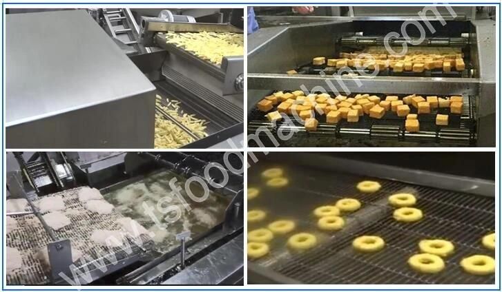 Automatic Chicken Nugget Production Line and Chicken Fillet Fryer and Frying Machine