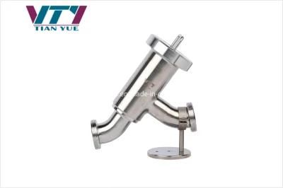 Food Grade Stainless Steel Angle Filter with Threaded End