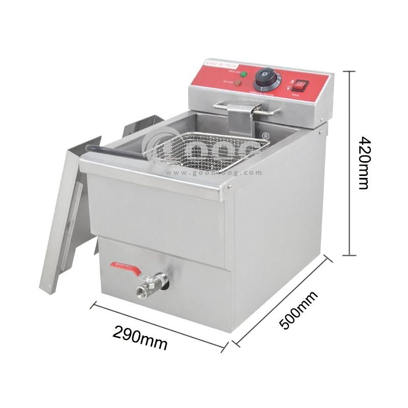 Factory Price Ce Approved Electric Best Home Deep Fat Fryer Stainless Steel Kitchen Equipment 1 Tank Fryer Basket for Restaurant