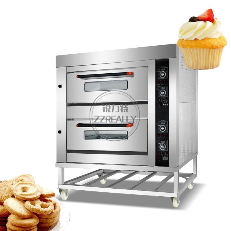2 Layer 4 Trays Large Commercial Slate Baking Oven Pizza Bread Gas Oven Bakery Machines