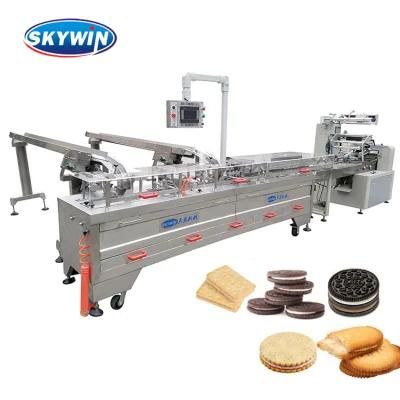 Two Lane High Speed PLC Control Cream Sandwich Cookie Machine