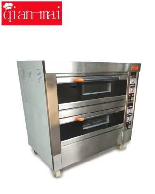 Gas Electric Oven Baking Machine Commercial Bakery Appliance Machinery Pizza with 2 Deck 4 ...