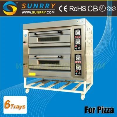 2019 Hot Selling Commercial Bakery Restaurant 2 Decks 6 Trays Deck Pizza Oven