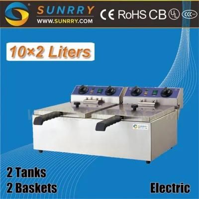 Kfc Chicken Frying Machine 10L Electric Duoble Deep Fryer
