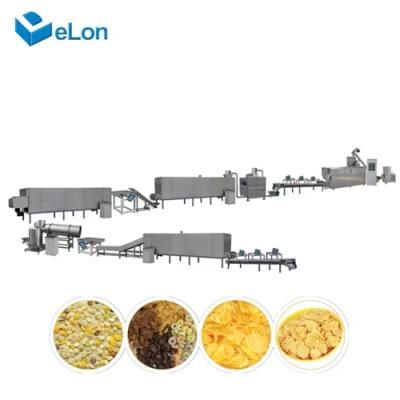 Breakfast Cereal Corn Flakes Chips Snack Food Extruder Making Machine Production Line