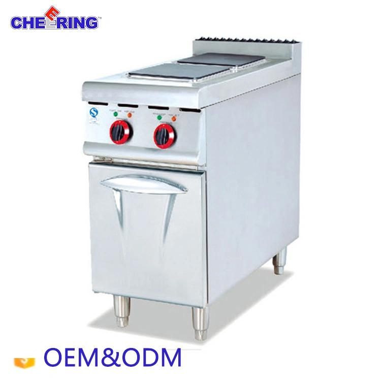 Stainless Steel Floor Standing Electric Range with 2-Hot Plate