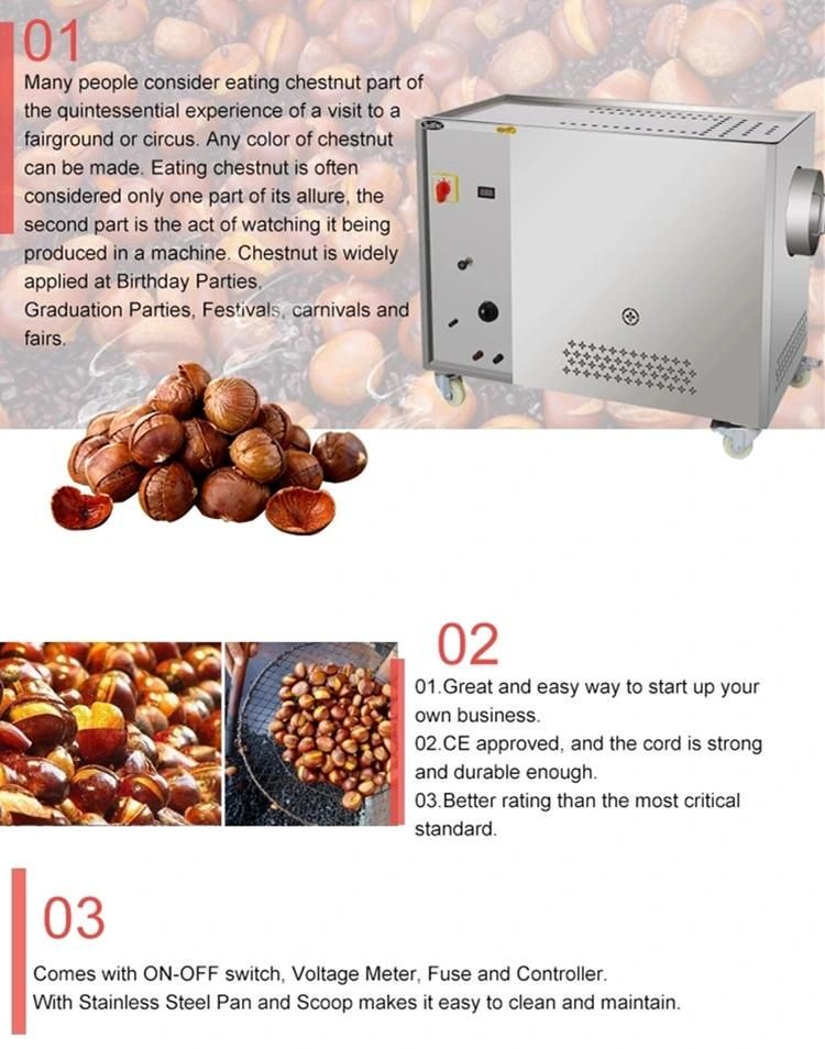 Nut Roaster Industrial Fried Sesame Seeds Sunflower Seeds Peanut Cashew Nut Chestnut Roasting Processing Machine