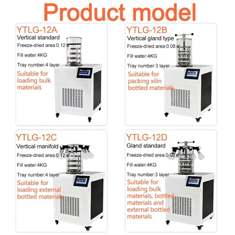 Carbon Steel Ytlg-12A Vertical Freeze Dryer Drying Machine Fruit Dryer Food Freeze Dryers