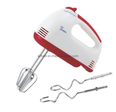Plastic Body 7 Speeds Hand Mixer Cake Mixer with Dough Hooks and Beater