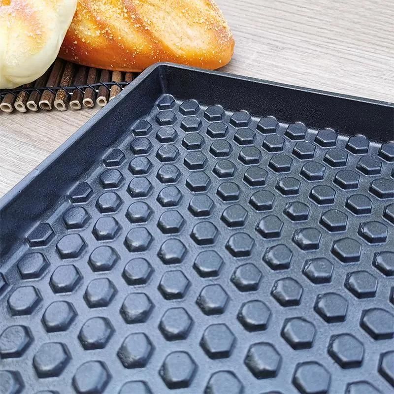 Black Rectangle Bake Pan 1.0mm Non Stick Factory Commercial Bakeware Tool Carbon Steel Cake Dish & Pan Baking Tray