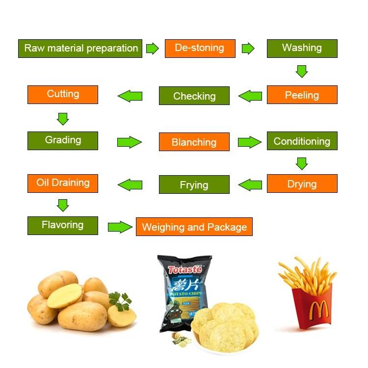 Small or Medium Capacity Fried Potato Chips Making Machine with Ce