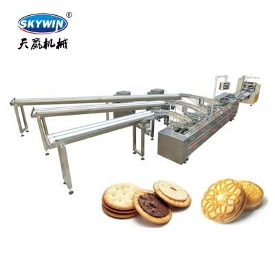 Skywin Sandwich Biscuit Machine Creaming Sandwiching Cookie Machinery with Packaging