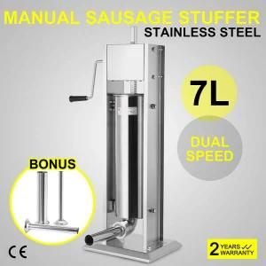 7L Sausage Filler Stuffer Maker 304 Vertical Meat Machine Filler W/ 4 Tubes