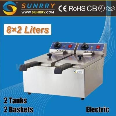 High Temperature Double Deep Electric Fryer Hicken Machine
