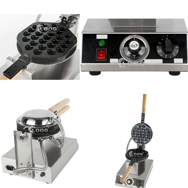 Wholesale Kitchen Equipment Non-Stick Electric Heart Shape Egg Bubble Waffle Maker Hong Kong Eggettes Waffle Iron Cake Oven Bubble Waffle Machine Commercial