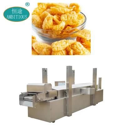 Continuous Gas Deep Frying Equipment Continuous Pork Skin Frying Machine