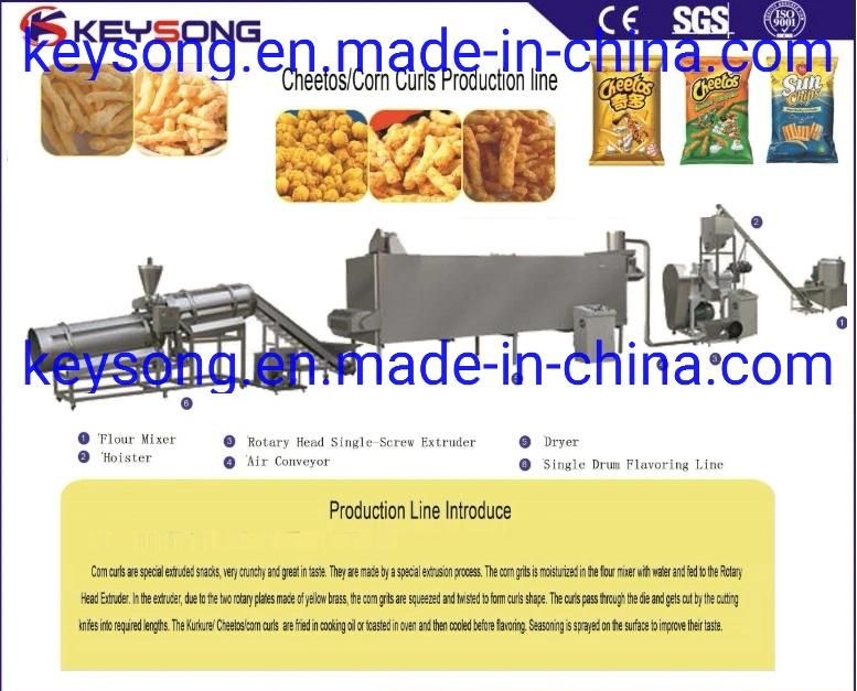 Snacks Extruder Kurkure Cheetos Corn Curls Production Line Equipment