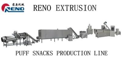 Fried Wheat Flour Puff Snack Process Line Food Extruder Machine with Packing Machine From ...