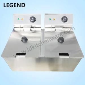Stainless Steel Electric Frying Machine with Two 10L Tanks