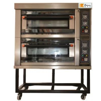 Commercial Industrial Bakery Equipment CE Approved 2 Deck 4 Trays Gas Deck Oven