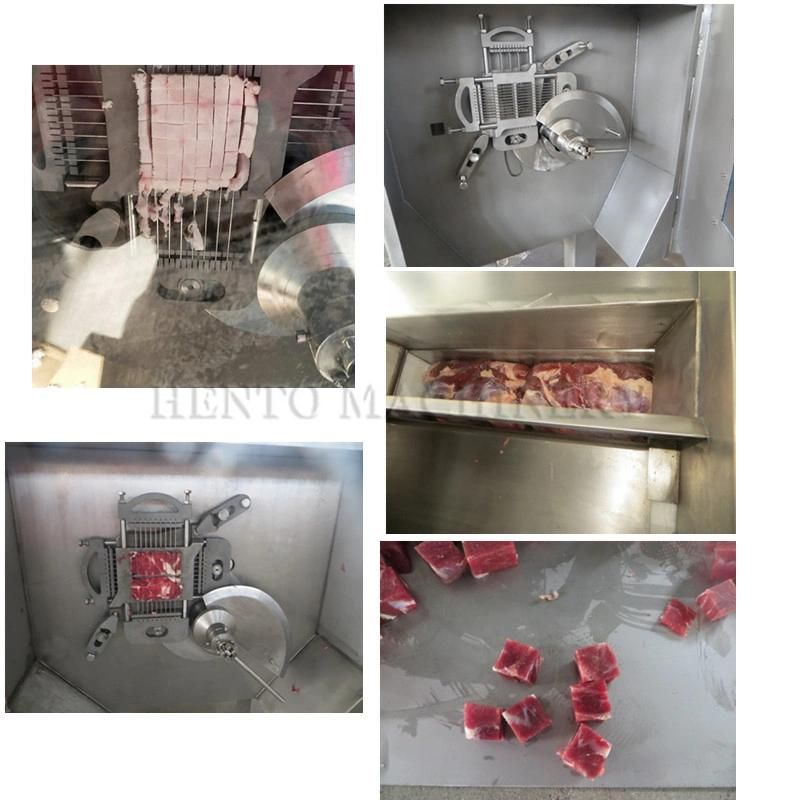 High Efficiency Automatic Frozen Beef Cube Cutter / Mutton Beef Block Dicing Cutter / Frozen Poultry Meat Cube Cutting Machine