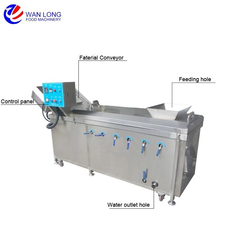 Lettuce Cabbage Vegetable Heating Blanch Machine, Automatic French Fires Washing Blanching Line