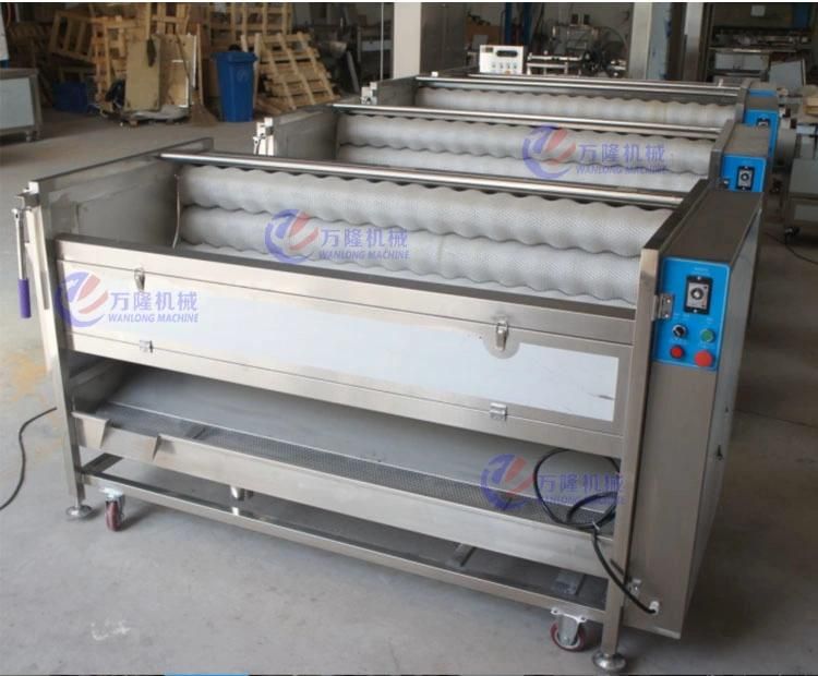 Commercial Vegetable Carrot Sweet Potato Ginger Fruit Apple Cleaning Washing Peeling Machine