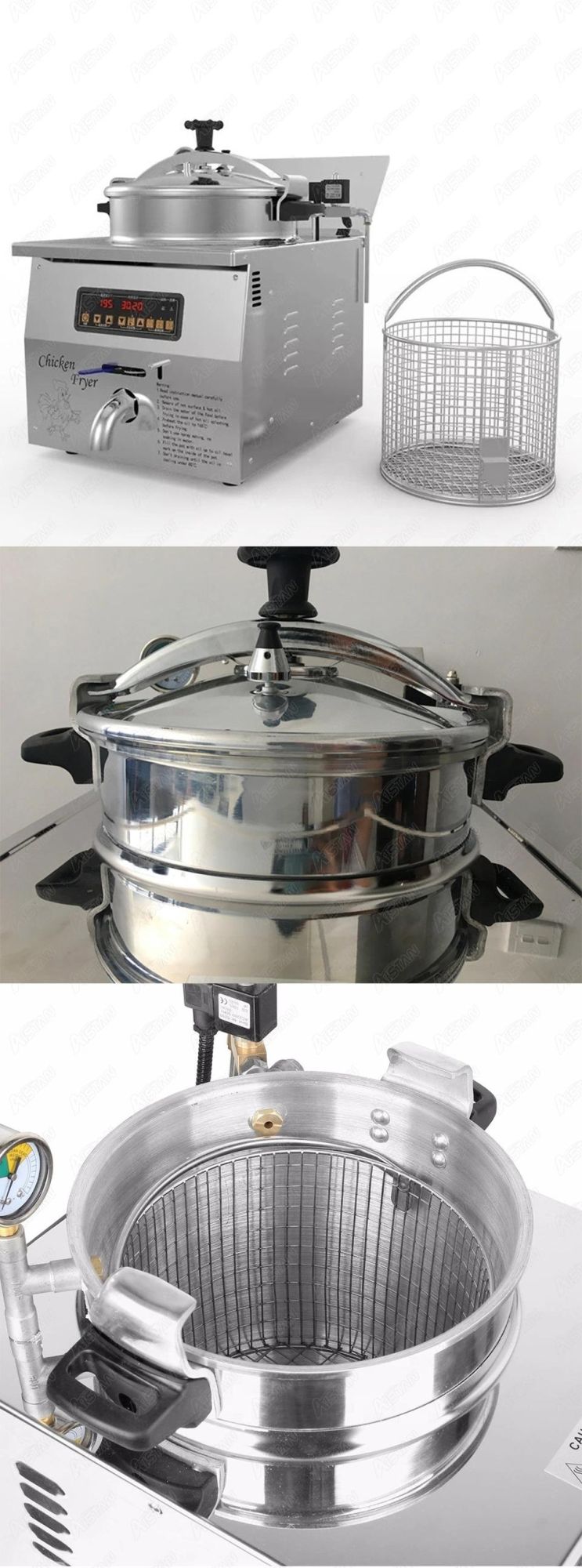 Mdxz16b Electric Professional Commercial Counter Top Pressure Fryer Pot Chicken French Fry Chips Deep Fryer 220V/110V 15L