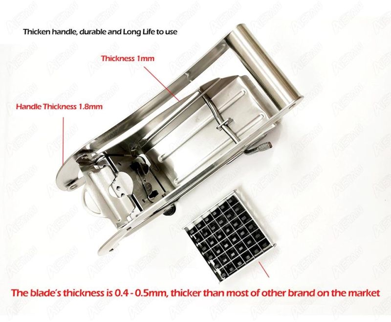 St45 Manual Potato Chips Cutter Vegetable Strips Slicer Shredder 8*8 & 12*12mm French Fries Cutter Cutting Machine with Sucker