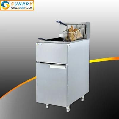 Commercial Automatic with Thermostat Single Basket Gas Deep Fryer Floor Standing