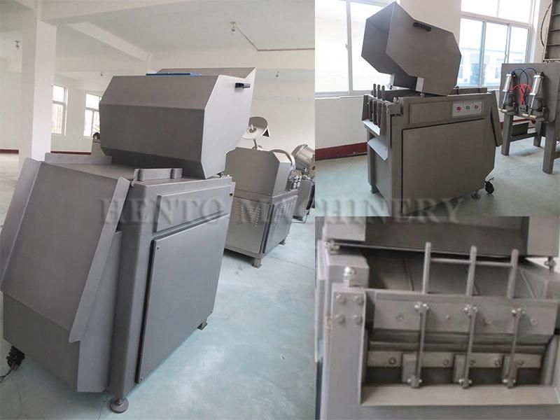 High Efficiency Automatic Frozen Meat Cutting Machine / Frozen Pork Mutton Beef Dicer / Meat Cube Cutting Machine