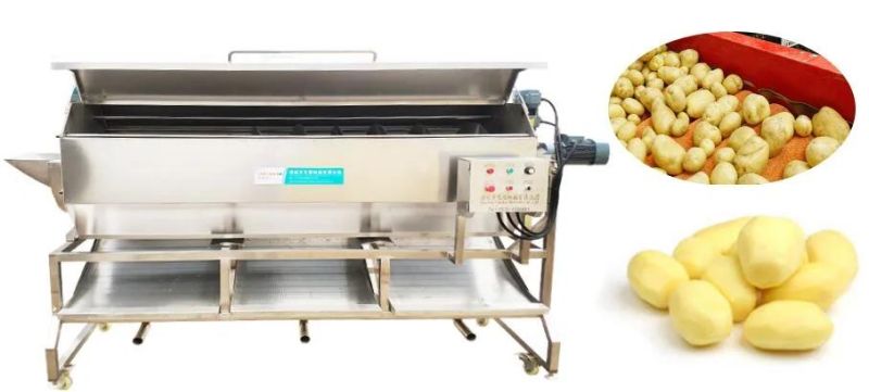 Root Vegetable Ginger Potato Roller Peeler Washing Peeling Cleaning Machine