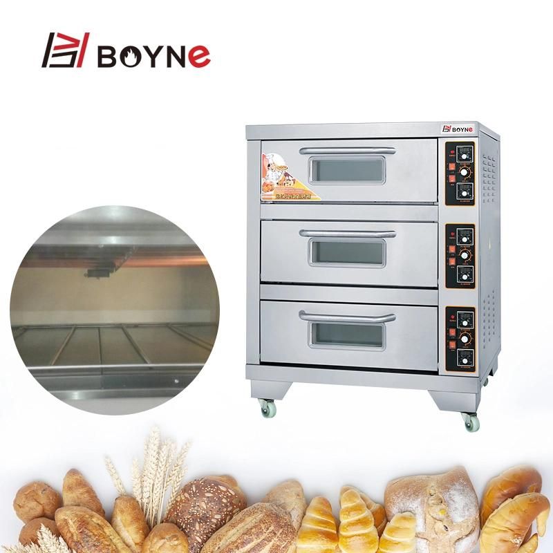 Commercial Used Hotel Baking Electric Oven with Three Deck Three Pans
