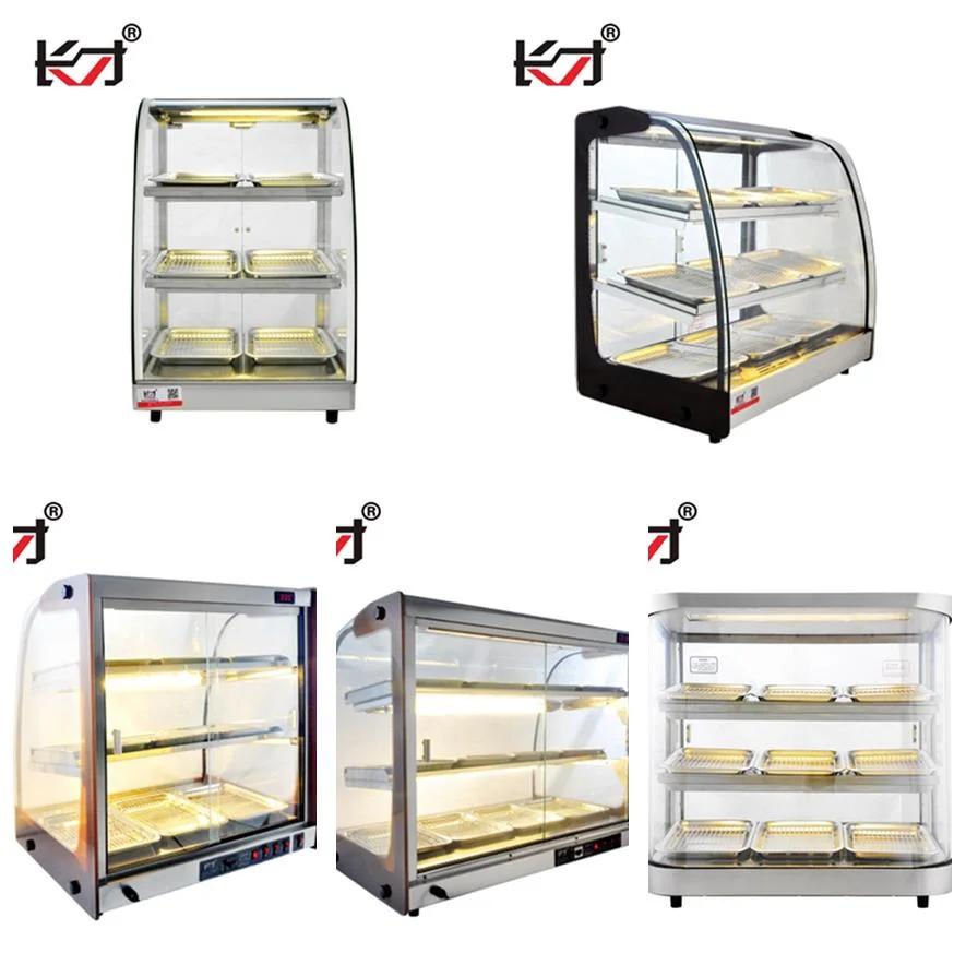 Dzcf-3f 9p Fast Food Equipment Luxury Glass Hot Food Warmers Display Showcase