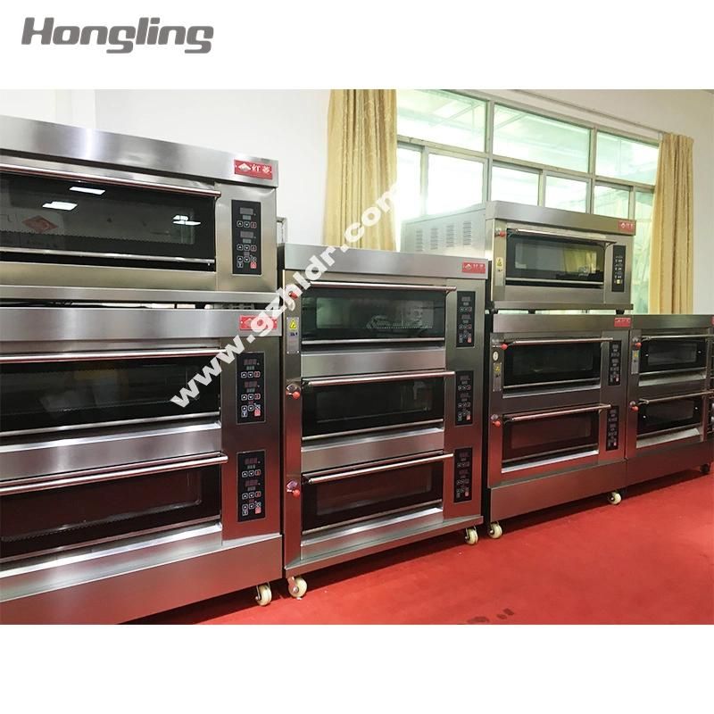Commercial 4-Tray Electric Deck Oven with Big Tempered Glass Door