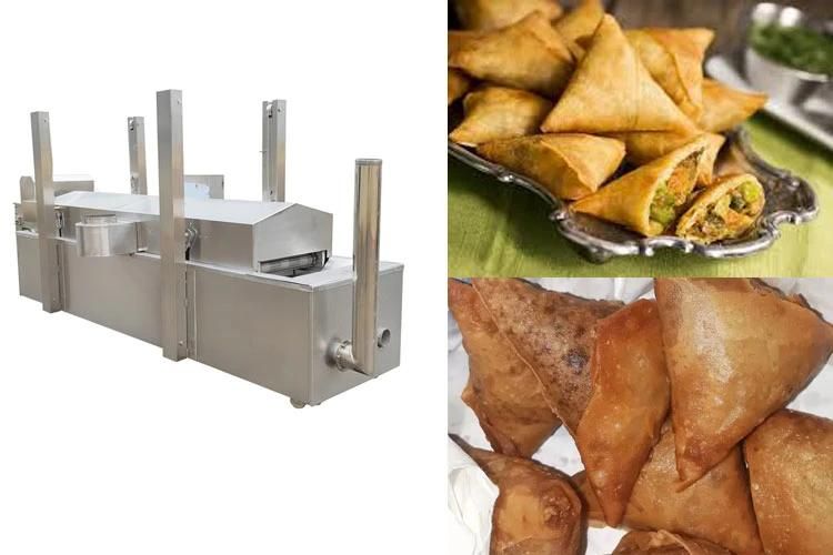 Industrial Frying Machinery Continuous Belt Fried Samosa Fryer Machine