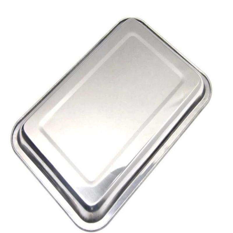 Baking Pan Rectangle Flat Non Toxic Stainless Steel Serving Dish Tray