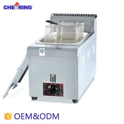 Counter-Top Gas 1 Tank Fryer for Kitchen Equipment