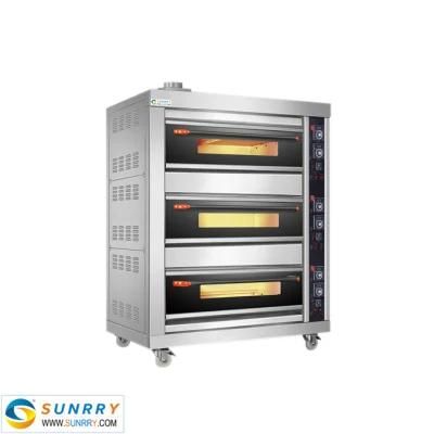 China Commercial Stainless Steel Gas Oven with Glass Door