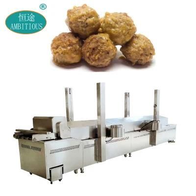 Continuous Belt Fried Food Equipment Electric Meatball Deep Fryer Machine
