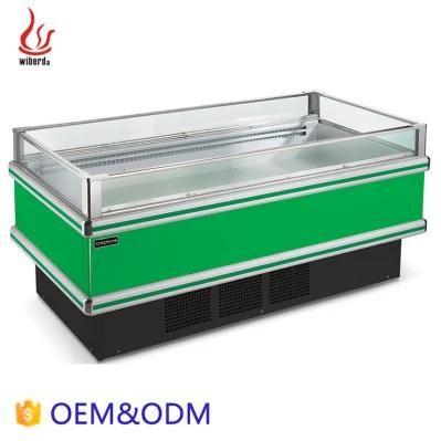 Fan Cooling Commercial Refrigerator Showcase Supermarket Open Freezer for Cold Storage ...