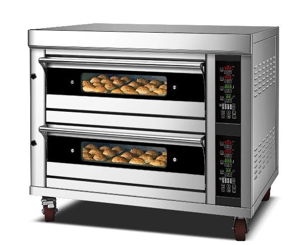 Manufacturer Commercial Two Layer Six Tray Stainless Steel Gas Steam Oven