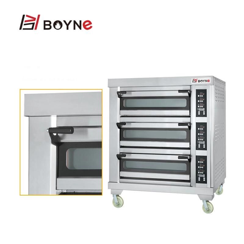 Electric Microcomputer Commercial Three Deck Six Tray Baking Oven
