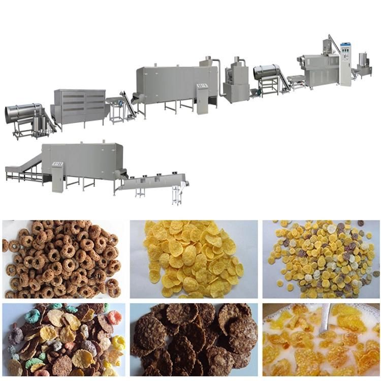 Automatic Crispy Corn Flakes Breakfast Cereal Production Line Snack Food Extruder Machine