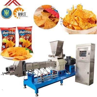 Fried Corn Bugles Snack Food Doritos Chip Extrusion Making Machine Production Processing ...