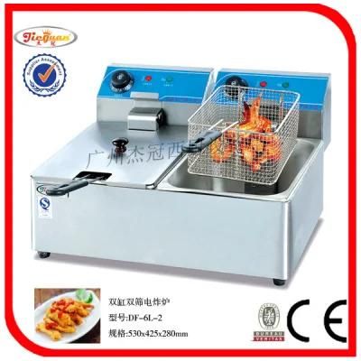 2 Tank Potato Chip Fryer Machine Stainless Steel Electric Used Deep Fryer