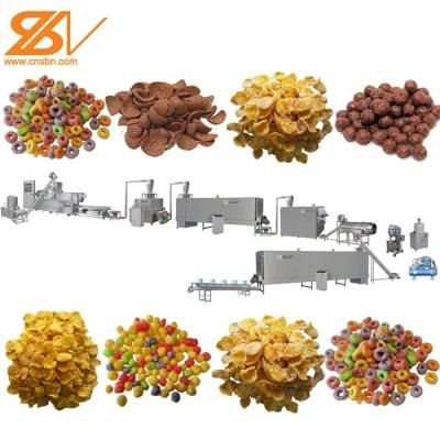 Twin-Screw Extruder to Produce Crispy Corn Flakes Cereal Snacks Food Breakfast