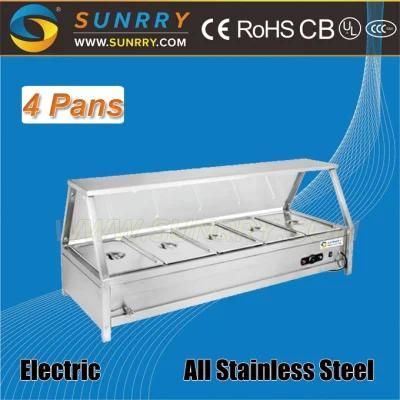 Commercial Electric 4 Pans Bain Marie Buffet Lunch Display Portable Food Warmer