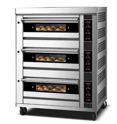 Manufacturer Commercial Three Layer Nine Tray Stainless Steel Gas Steam Oven